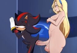 1boy 1futa accessory against_surface against_wall anal anal_sex anthro anthro_penetrated balls big_balls big_penis black_body blonde_hair blue_eyes blush bodily_fluids bracelet breasts breath clothing duo erection eulipotyphlan foreskin futa futa/male futa_cock futa_on_male futa_penetrating futa_penetrating_male futadom futanari genital_fluids genitals gloves hair hair_accessory hairband handwear hedgehog hereapathy hi_res huge_balls huge_cock human human_on_anthro human_penetrating human_penetrating_anthro humanoid_genitalia humanoid_penis imminent_anal imminent_anal_penetration imminent_anal_sex imminent_futa_on_male imminent_sex intersex intersex/male intersex_penetrating intersex_penetrating_male interspecies jewelry larger_futa larger_human larger_intersex long_hair male male_penetrated malesub mammal maria_robotnik nude panting penetration penis precum red_eyes sega sex shadow_the_hedgehog shallow_penetration side_view size_difference smaller_anthro smaller_male smaller_penetrated sonic_(series) sonic_the_hedgehog_(series) submissive submissive_male uncircumcised
