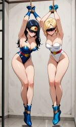ai_generated blindfold blindfolded bondage bondage bound damsel_in_distress dc_comics femsub heroine_in_trouble power_girl restrained superheroine tied tied_up wonder_woman wonder_woman_(series)