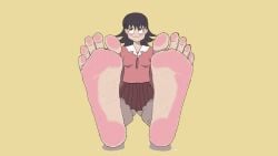 anime azumanga_daiou azumanga_daiou barefoot big_feet black_hair blush boots_removed dominant feet female female_only femdom foot_fetish girl long_feet long_toes reek schoolgirl sexy short_hair smell smelly_feet soles stinky_feet sweat sweaty_feet sweaty_toes toes tomo_takino