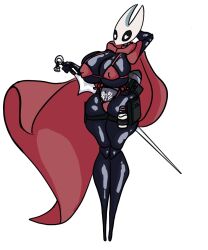 big_breasts big_thighs bikini breasts ectogoober female heart-shaped_pupils hollow_knight hornet_(hollow_knight) no_artist_signature no_source pubic_tattoo tagme tattoo