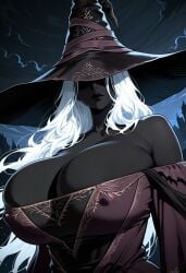 1female 1girls ai_assisted ai_generated bare_shoulders black_body black_lips black_skin bright_hair civitai cleavage cleavage_dress cleavage_focus clothed clothed_female clothed_humanoid cloudy_sky colored_skin coloredbin.ai coloredbin_ai covered_erect_nipples covered_nipples dark_sky elden_ring elden_ring_nightreign erect_nipples eyeless eyeless_female female female_focus female_humanoid female_only front_view front_view_focus fully_clothed fully_clothed_female fully_clothed_humanoid huge_boobs huge_breasts huge_tits humanoid humanoid_female humanoid_focus humanoid_only humanoid_woman large_boobs large_breasts large_hat large_tits lips long_hair looking_at_viewer massive_boobs massive_breasts massive_tits mature_female mature_humanoid mature_woman night_sky off_shoulder off_shoulder_dress outdoor_background outdoors outside plump_boobs plump_breasts plump_tits purple_dress purple_outfit purple_robe recluse_(nightreign) robes seductive seductive_gaze seductive_look shaded_eyes solo solo_female solo_focus solo_humanoid thick_boobs thick_breasts thick_tits tight_clothes tight_clothing tight_fit top_heavy top_heavy_breasts upper_body upper_body_focus upper_body_only visible_nipples white_hair witch witch_hat witch_outfit