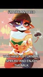 1girls 2d breasts cat_ears cat_girl cat_humanoid cat_tail catgirl christmas feline feline_humanoid female fortnite joke mangopeanutjam meme meow_skulls_(fortnite) meowskulls oreo oreos piercing