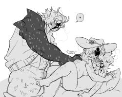 anal anal_sex aughhelp blush forsaken_(roblox) jane_doe_(forsaken) john_doe_(forsaken) noob_(forsaken) on_bed painted_nails party_noob_(forsaken) sweat tagme_(artist) threesome