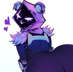 1girls 2d big_ass big_butt dat_ass female fortnite heart heart hearts_around_head mangopeanutjam raven_team_leader raven_team_leader_(fortnite)