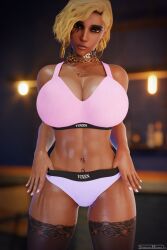 1girls 3d activision big_ass big_breasts big_thighs blizzard_entertainment blonde_hair breasts breasts_bigger_than_head bust busty curvaceous curvy curvy_figure dark-skinned_female dark_skin fareeha_amari female hips huge_ass huge_breasts huge_thighs large_ass large_breasts large_thighs mature mature_female overwatch overwatch_2 pharah shadowboxer slim_waist slut_collar thick thick_hips thick_legs thick_thighs thighs voluptuous waist wide_hips