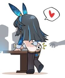 abigail_(black_survival) ass blue_hair blue_hair_female bunny_ears bunny_tail dark_hair disembodied_hand eternal_return:_black_survival female holding_object_between_buttocks playing_card revealing_clothes tail unknown_artist