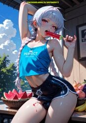 1boy acecream ai_generated balls bulge femboy hips meybekity nipples otoko_no_ko penis shorts trap yaoi