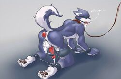 anthro ball_gag bondage bound canine fur furry furry_only gag gay kerestan male wolf