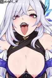 ai_generated bl4ck_ai black_dress genshin_impact like_and_retweet reward reward_available skirk_(genshin_impact) suggestive white_hair
