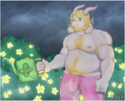 asgore_dreemurr bulge chubby deltarune fat flaccid hairy_male male male_only musk sasxwor solo solo_male sweat sweating undertale