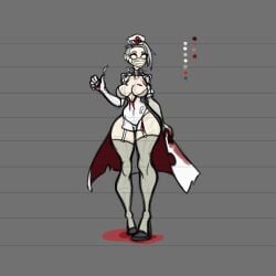arsfromnowhere_(artist) big_breasts blood_on_face breasts dnd dnd_character dungeons_and_dragons female mask monster_girl nightmare_waifu nurse nurse_cap nurse_uniform sketch tall_female taller_female taller_girl undead undead_female white_body wide_hips zombie zombie_girl
