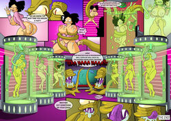 20th_century_studios accurate_art_style aged_up amy_wong ass big_breasts black_hair blue_hair breasts brown_hair clothing comic crossover cum cum_on_ass cum_on_breasts dialog edna_krabappel end_page english_text female futurama hair heart human kang kidnapped kidnapping kodos kogeikun lisa_simpson male marge_simpson nipples nude selma_bouvier straight text the_simpsons the_simpsons_into_the_multiverse_#1 tongue tongue_out turanga_leela underwear yellow_body yellow_skin