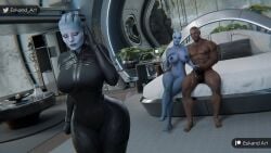 1boy 2girls 3d alien alien_girl alien_humanoid asari big_ass big_breasts bioware blue-skinned_female blue_body blue_skin bottom_heavy breasts bust busty chest curvaceous curvy curvy_figure dark-skinned_male dark_skin electronic_arts female hair_tentacles hips hourglass_figure huge_ass huge_breasts humanoid large_ass large_breasts legs liara_t'soni male male/female mass_effect mature mature_female morinth slim_waist tentacle_hair thick thick_hips thick_legs thick_thighs thighs top_heavy voluptuous waist wide_hips wide_thighs
