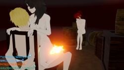 1boy 1boy1girl 2025 2girls black_hair blender blonde_hair blonde_male bluesky_logo bluesky_username cinder_fall cuckquean female jaune_arc looking_at_another looking_away male marcovee4 nude patreon_logo patreon_reward patreon_username pyrrha_nikos red_hair rwby subscribestar subscribestar_logo subscribestar_reward subscribestar_url subscribestar_username tagme tapping_foot twitter_username video viz_media