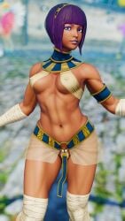 3d areolae athletic athletic_female bob_cut brown_body brown_skin busty egyptian egyptian_female female female_focus female_only hourglass_figure menat_(street_fighter) nipples nudity revealing_clothes see-through see-through_clothing sf_screenshot short_hair skimpy skimpy_clothes street_fighter street_fighter_v tagme wide_hips