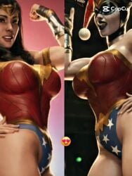 ai_generated dc edit harley_quinn harley_quinn_(classic) injustice_2 mehlabs smitty34 tagme video wonder_woman wonder_woman_(injustice)