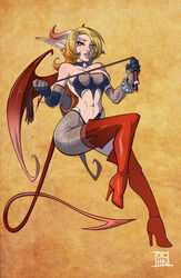 bat_wings blonde_hair character_request cleavage collar copyright_request dalehan demon_girl demon_tail earrings female fishnets full-length_portrait full_length high_heel_boots high_heels medium_breasts orange_eyes orange_hair pointy_ears portrait solo source_request standing thigh_boots thigh_highs whip
