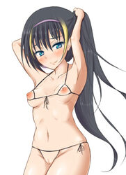 1girls black_hair blue_eyes completely_nude completely_nude_female female lessar_(to_aru_majutsu_no_index) long_hair nipples nude nude_female p-tana pussy solo teenage_girl teenager to_aru_majutsu_no_index uncensored young