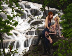 2girls female female_only harry_potter lily_evans multiple_girls narcissa_malfoy nipples straddling topless twilightsorcery yuri