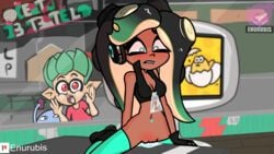 animated anthro being_watched blushing breasts cephalopod cephalopod_humanoid dark-skinned_female dark_skin female female_focus green_pussy grinding humanoid inkling inkling_boy jellyfish looking_pleasured male marina_(splatoon) mask_(marking) masturbating masturbation navel nintendo norehana_art octoling off_the_hook_(splatoon) pointy_ears public pussy pussy_juice solo_focus splatfest splatoon splatoon_2 squid tentacle tentacle_hair