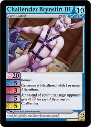 bondage bound furoticon harness lagomorph leather male male_only penis rabbit tcg trading_card_game