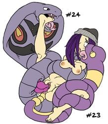 2014 anal anal_sex arbok areola bestiality breasts coiling coils double_penetration ekans erect_nipples erection female human josemalvado josemalvado_pokemon_series male nintendo nipples nude penetration penis pokemon pokephilia pussy reptile scalie snake snake_bestiality snake_in_ass snake_insertion tagme vaginal_penetration video_games