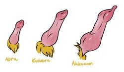 abra alakazam disembodied_penis erection fur kadabra knot male nintendo penis pink_penis plain_background pokemon sharona unusual_penis vein video_games white_background yellow_fur