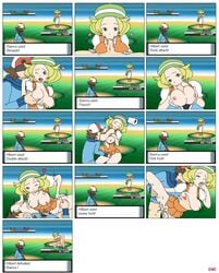 1boy 1girls after_sex battle bianca_(pokemon) breast breast_fondling breast_sucking breasts cowgirl_position cum_in_pussy english_text exhausted fellatio female gameplay_mechanics grab heart hilbert_(pokemon) hud human jonnyjonnino male masturbation nintendo oral paizuri penis pokemon pokemon_battle pokemon_bw sex straight suck text vaginal_penetration