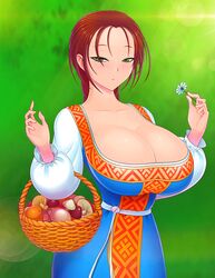 akiranime animated breasts cleavage clothed green_eyes huge_breasts marusya marusya_(akiranime) red_hair tagme