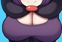 ai_generated alternate_breast_size breast_focus breasts close-up female large_breasts mullon novelai pokemon pokemon_(anime) pokemon_(game) pokemon_bw shauntal_(pokemon) solo solo_focus top_heavy