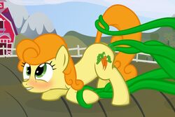 20pixels anal anal_sex blush carrot_top_(mlp) color cutie_mark day equine female friendship_is_magic fur green_eyes hair horse my_little_pony orange_hair outdoors penetration pony tentacle vaginal_penetration yellow_fur