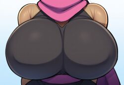 ai_generated alternate_breast_size breast_focus breasts close-up female janine_(pokemon) large_breasts mullon novelai pokemon pokemon_(anime) pokemon_(game) pokemon_gsc pokemon_hgss solo solo_focus top_heavy