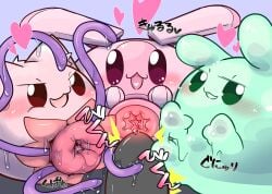 6k goo_creature heart hi_res looking_at_viewer original_character original_characters poi_(artist) precum purple_tentacles slime tagme teasing tentacle tentacle_cat_(poi) waddling_head wet_tentacles