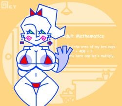 1girls 2d 2d_(artwork) animated bikini blackboard breasts breasts_bigger_than_torso breedable_hips classroom curvy curvy_figure earrings female female_focus female_only flat_colors front_view gif hips hourglass_figure hourglass_figured_female inanimate_animate miss_j. paper paper_girl red_bikini red_bow rosy_cheeks scp-5094 scp_foundation solid_colors solo solo_female solo_focus standing stylized teacher wasp_waist waving white_body white_hair white_skin