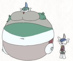 big_breasts bluebot breasts female gallade huge_breasts inflation pokemon pokemon_(species) thick_thighs wide_hips