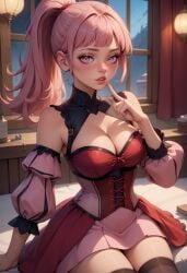 ai_generated angel_light angel_light_(artist) fire_emblem fire_emblem:_three_houses hilda_valentine_goneril pink_eyes pink_hair