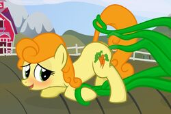 20pixels blush carrot_top_(mlp) color cutie_mark day equine female friendship_is_magic fur green_eyes hair horse my_little_pony orange_hair outdoors penetration pony tentacle vaginal_penetration yellow_fur