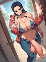 ai_generated big_penis futanari grapesss light-skinned_futanari nico_robin one_piece