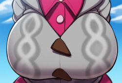 ai_generated alternate_breast_size breast_focus breasts close-up female gloria_(pokemon) large_breasts mullon novelai pokemon pokemon_(anime) pokemon_(game) pokemon_ss solo solo_focus top_heavy