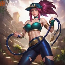 1girls ai_generated akali bdsm_gear black_panties bondage breasts dominant dominant_female domination dominatrix dominatrix_outfit femdom femdom_pov femdomfantasyai league_of_legends sexually_suggestive smug_face solo submission thighs whip