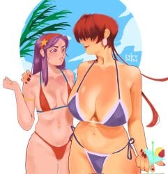 athena_(series) bikini breast_envy cleavage evirumin huge_breasts king_of_fighters large_breasts shermie_(kof) tagme the_king_of_fighters