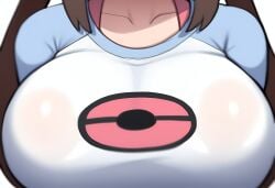 ai_generated alternate_breast_size breast_focus breasts close-up female large_breasts mullon novelai pokemon pokemon_(anime) pokemon_(game) pokemon_bw2 rosa_(pokemon) solo solo_focus top_heavy