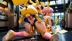 3d ai_generated anal anal_sex cum cum_in_ass cum_inside doggy_style oc original_character pikachu pokefan_alice pokemon pokemon_(species) public public_sex terror139