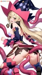 1girls ai_generated arm_grab ass_fuck ass_penetration blonde_hair double_penetration elf_ears garter_straps green_eyes hand_grab magilou_(tales) nnnyr pleasure_face pleasured running_makeup runny_makeup stable_diffusion stockings tales_of_(series) tales_of_berseria tentacle tentacle_in_ass tentacle_in_pussy tentacle_penetration tentacle_rape tentacle_sex thighhighs torn_clothes torn_clothing vaginal_penetration witch_hat