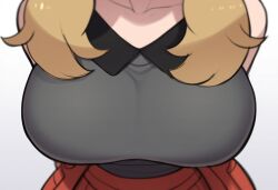 ai_generated alternate_breast_size breast_focus breasts close-up female large_breasts mullon novelai pokemon pokemon_(anime) pokemon_(game) pokemon_xy serena_(pokemon) solo solo_focus top_heavy