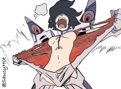 anime breasts kill_la_kill matoi_ryuuko nudity ripped_clothing saucyh0t screaming