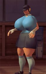 1girls 3d alternate_version_available animated breast_expansion female female_only human human_female human_only hyper_fortress rule_63 scout scout_(team_fortress_2) solo team_fortress_2