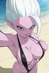 beach breasts dr._arinsu dragon_ball dragon_ball_daima dragon_ball_super dragon_ball_z looking_at_viewer sexy standing swimsuit