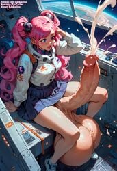 ai_generated big_penis big_testicles dickgirl djxcarline futanari huge_cock huge_cock space spaceship trap