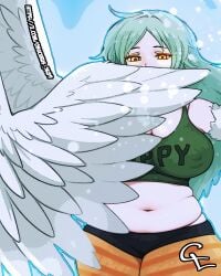 big_ass big_belly big_breasts big_butt big_nipples big_thighs bird_girl bird_humanoid breasts chubby chubby_female monet_(one_piece) obscurus_7689 one_piece thick_ass thick_legs thick_thighs